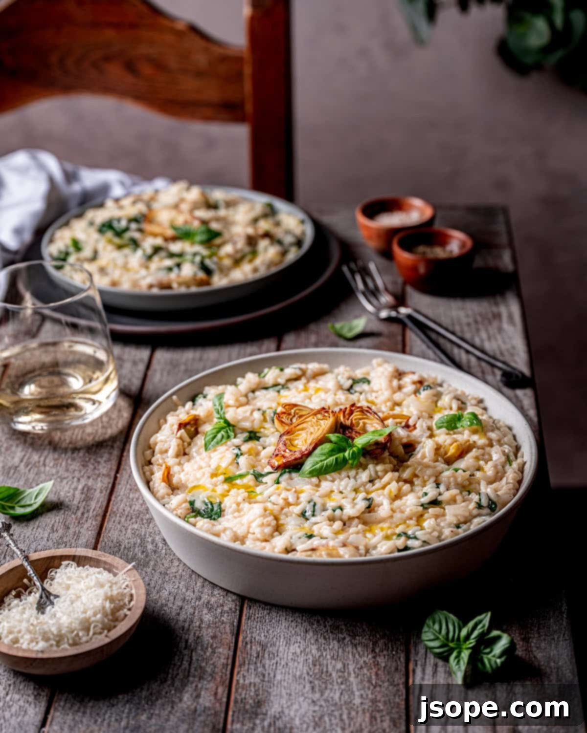 Luxurious Spinach Artichoke Risotto with Mascarpone 6 Spinach Artichoke Risotto with Creamy Mascarpone Cheese