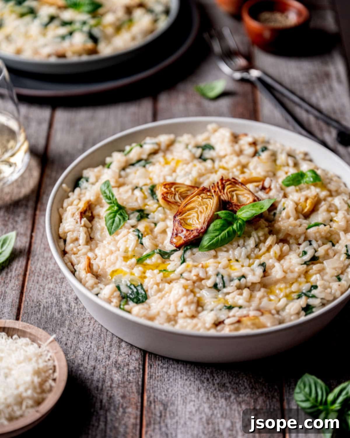 Luxurious Spinach Artichoke Risotto with Mascarpone 7 Spinach Artichoke Risotto with Creamy Mascarpone Cheese