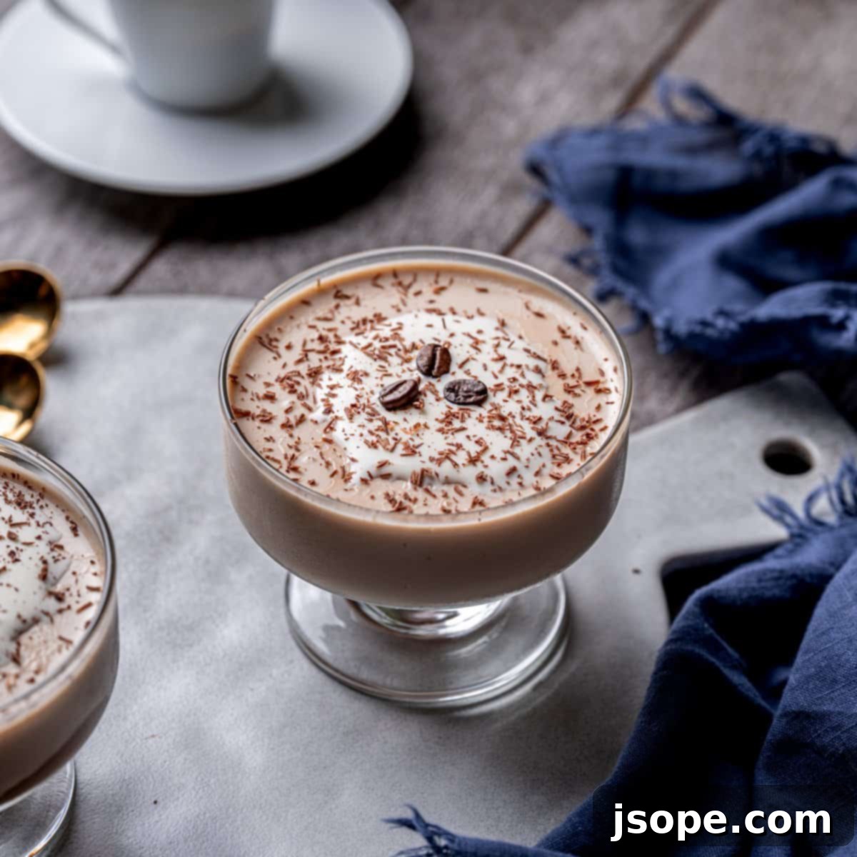 Creamy Coffee Panna Cotta with Chocolate Ganache