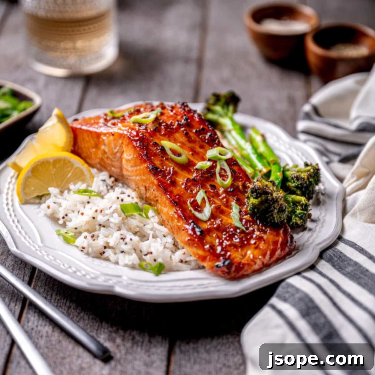 Bourbon Brown Sugar Glazed Baked Salmon 2 Bourbon Brown Sugar Glazed Salmon