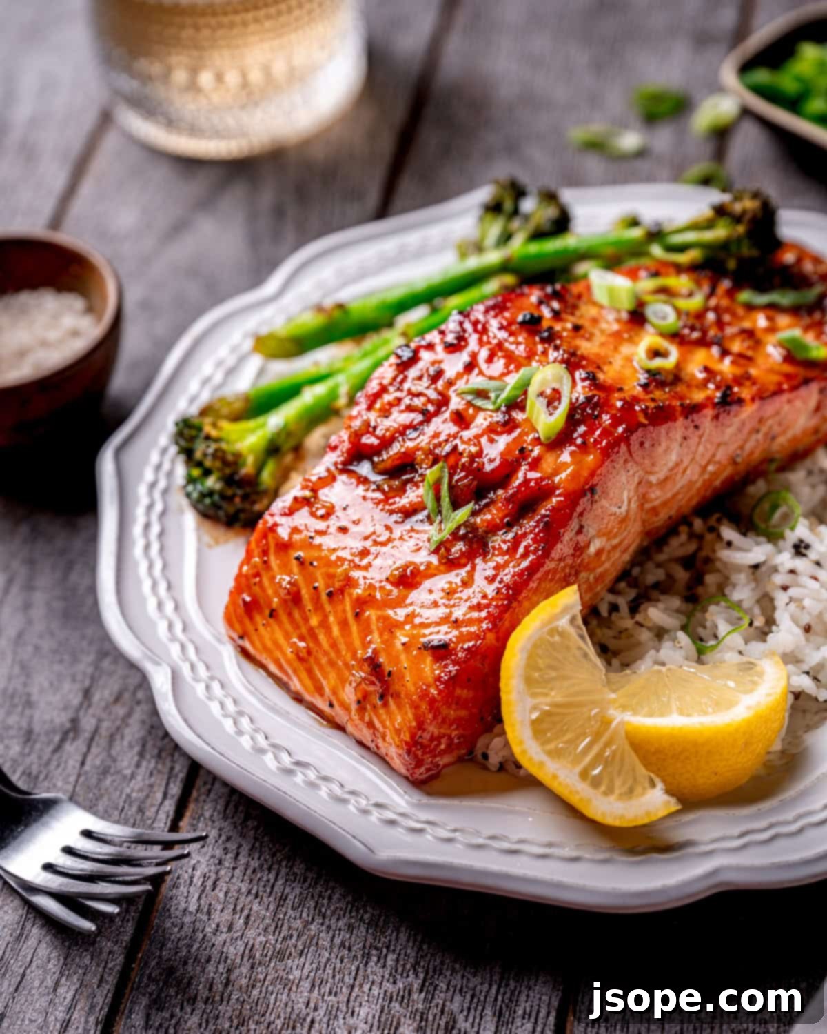 Bourbon Brown Sugar Glazed Baked Salmon 4 Bourbon Brown Sugar Glazed Salmon