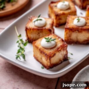 Garlic Parmesan Potato Pavé with Crème Fraîche