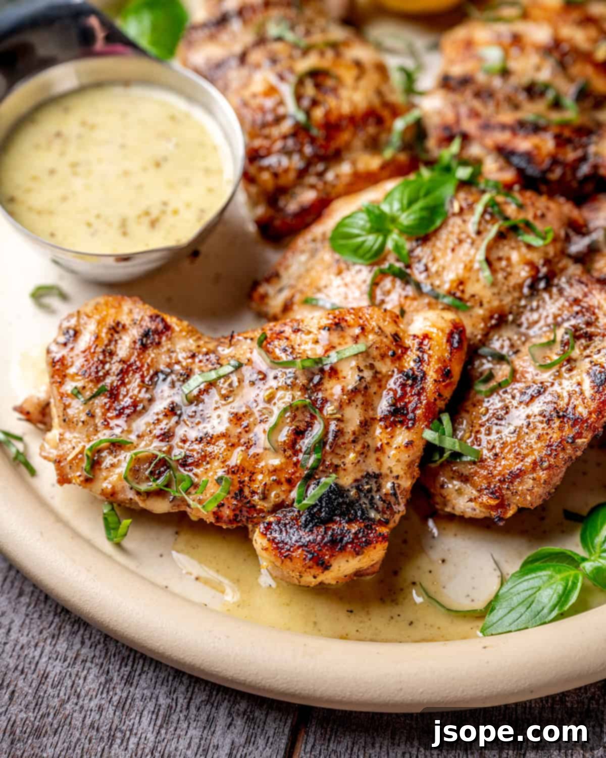 Italian Herb Grilled Chicken Thighs with lemon Vinaigrette