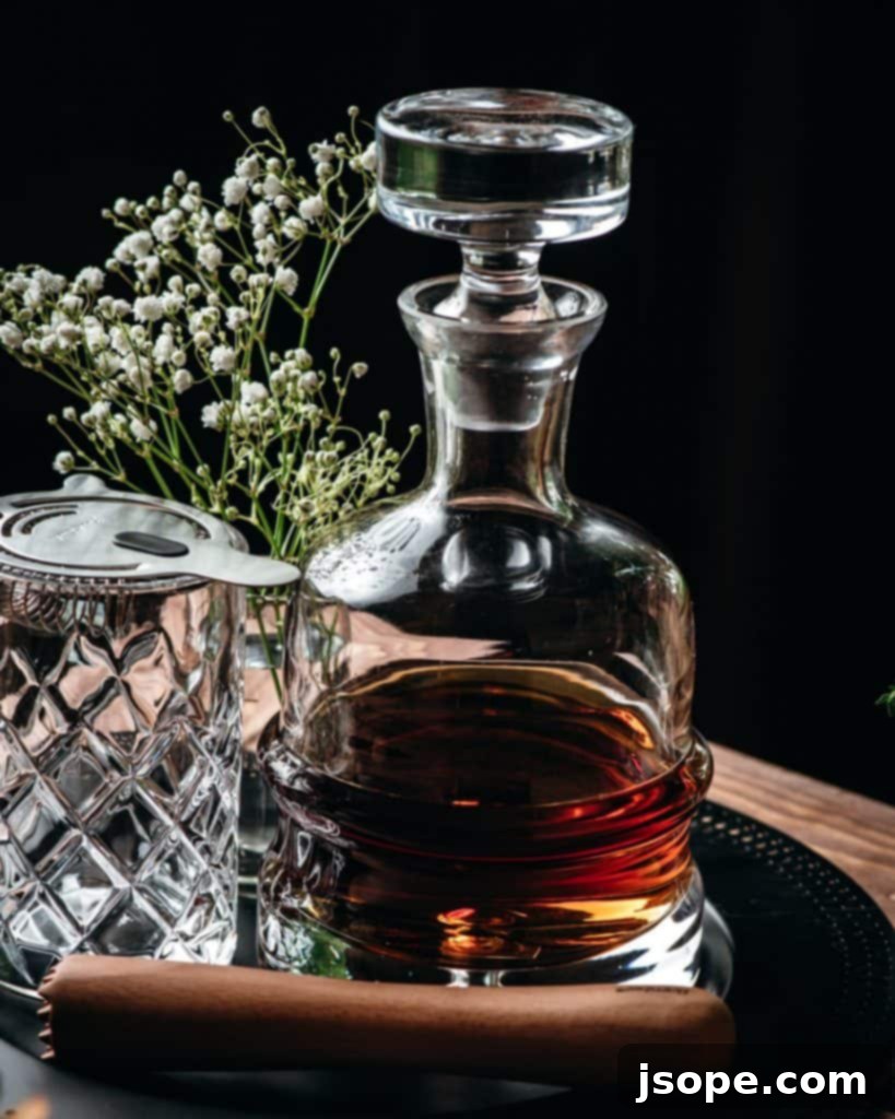 Blackberry Thyme Reimagined 4 A glass of Blackberry Thyme New Fashioned with a bottle of rye whiskey in the background, highlighting the preferred spirit