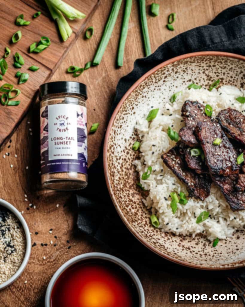 Exquisite Thai Spiced Boneless Short Ribs, perfectly seared and garnished