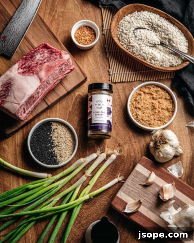 Close-up of marinated Thai Spiced Boneless Short Ribs ready for cooking