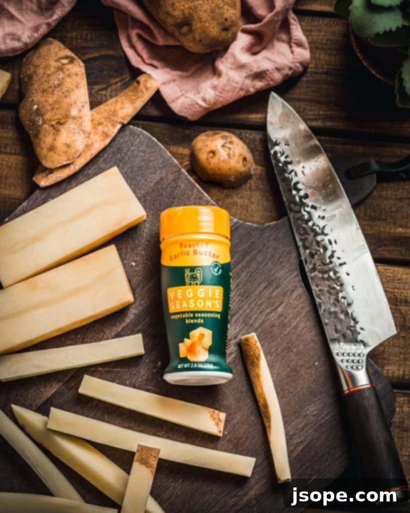 Ultimate Homemade Garlic Potato Fries 4 Cut your potatoes into fries lengthwise, approximately ¼ inch thick for best results