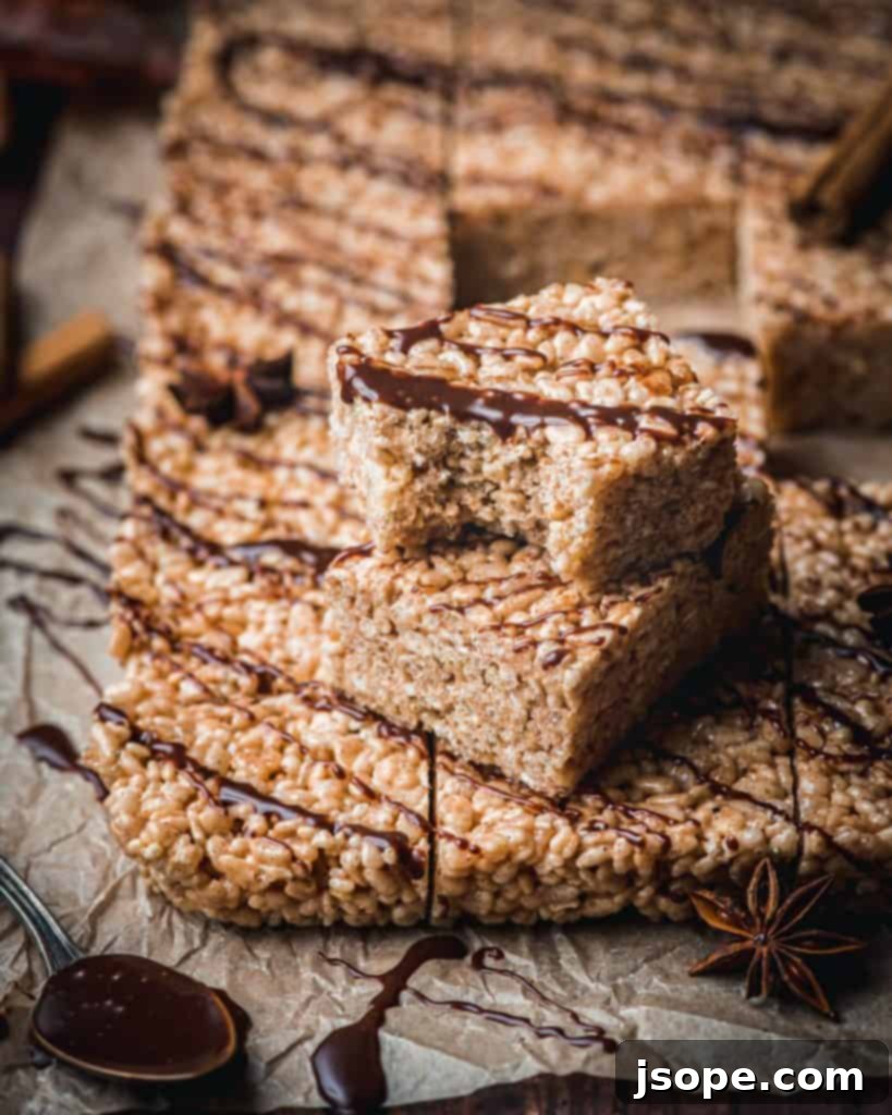 Chai Spiced Krispie Treats with Dreamy Nutella Drizzle 2 Chai Spiced Rice Krispies Treats recipe