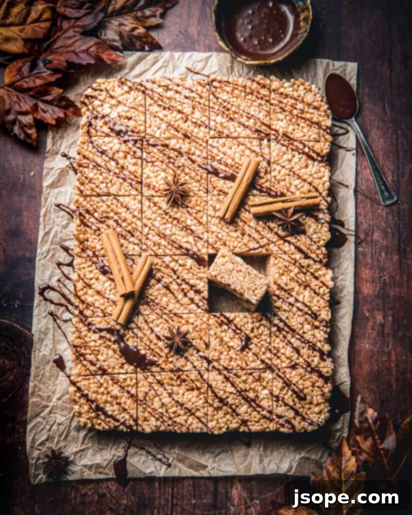 Chai Spiced Krispie Treats with Dreamy Nutella Drizzle 3 Chai Spiced Rice Krispies Treats