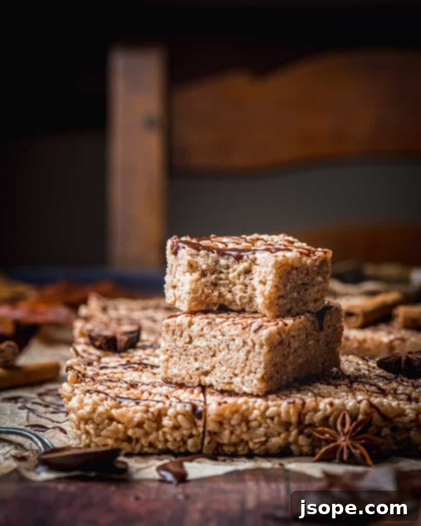 Chai Spiced Krispie Treats with Dreamy Nutella Drizzle 4 Chai Spiced Rice Krispies Treats