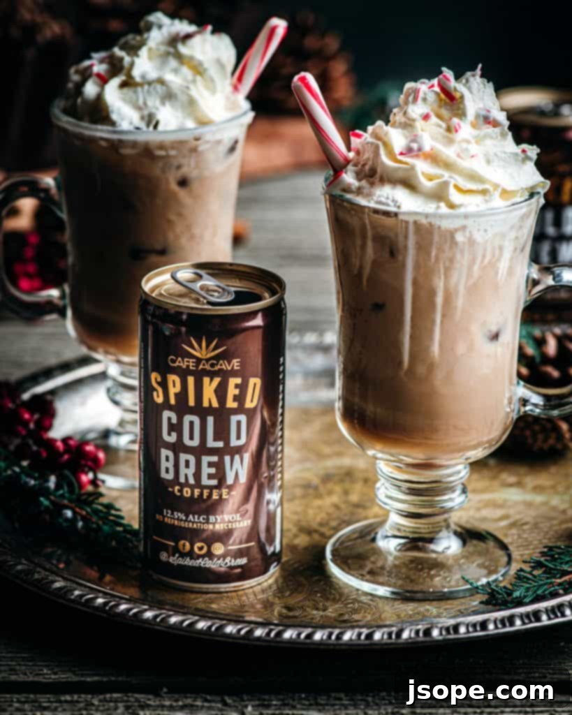 Salted Caramel Peppermint Patty Cocktail with Cafe Agave Spiked Cold Brew