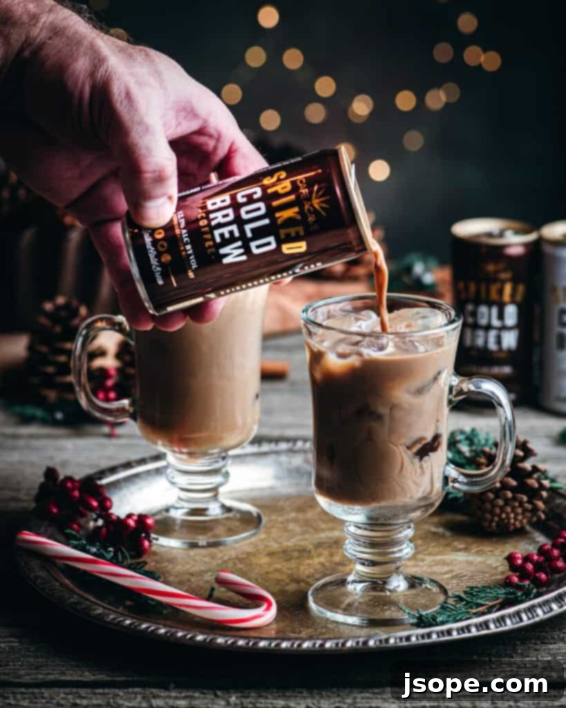Salted Caramel Peppermint Patty Cocktail ready to be enjoyed