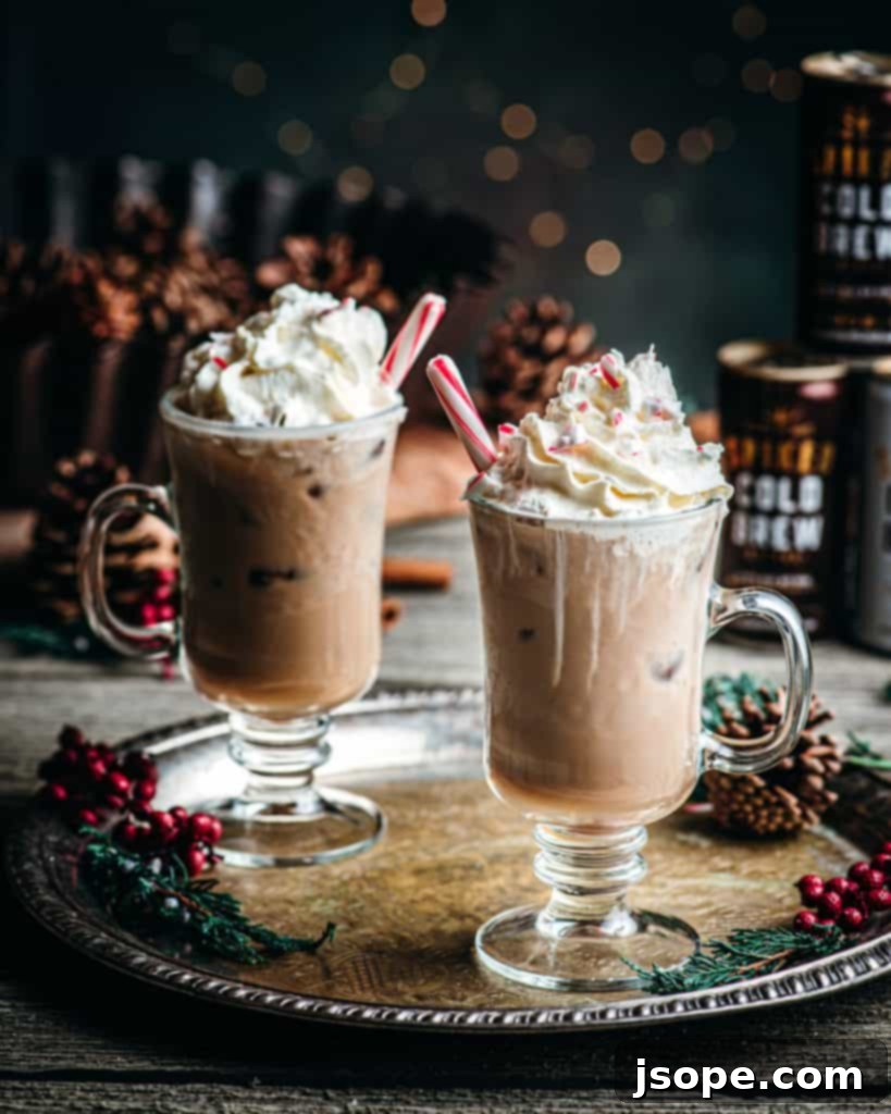 Close-up of Salted Caramel Peppermint Patty Cocktail