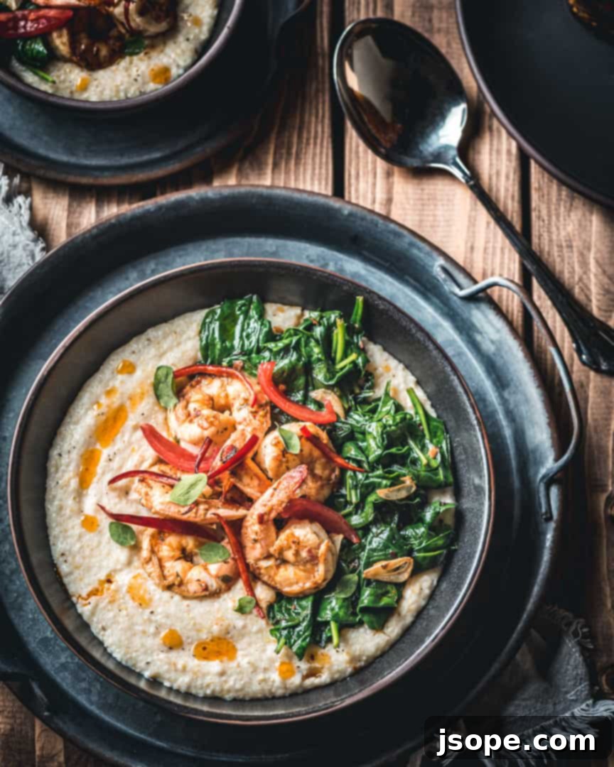 Blood Orange Shrimp and Creamy Cheese Grits