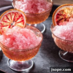 Crimson Kiss Granita 7 Blood Orange Elderflower Rosé Granita