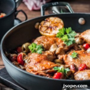 Olive and Artichoke Braised Chicken with Barley Pilaf, a comforting and flavorful dish.