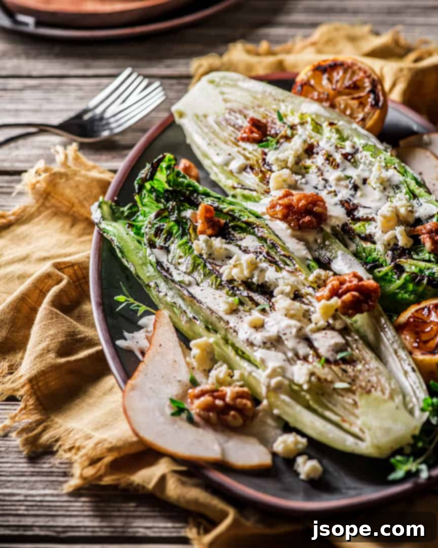 Grilled Romaine and Pear Steakhouse Salad