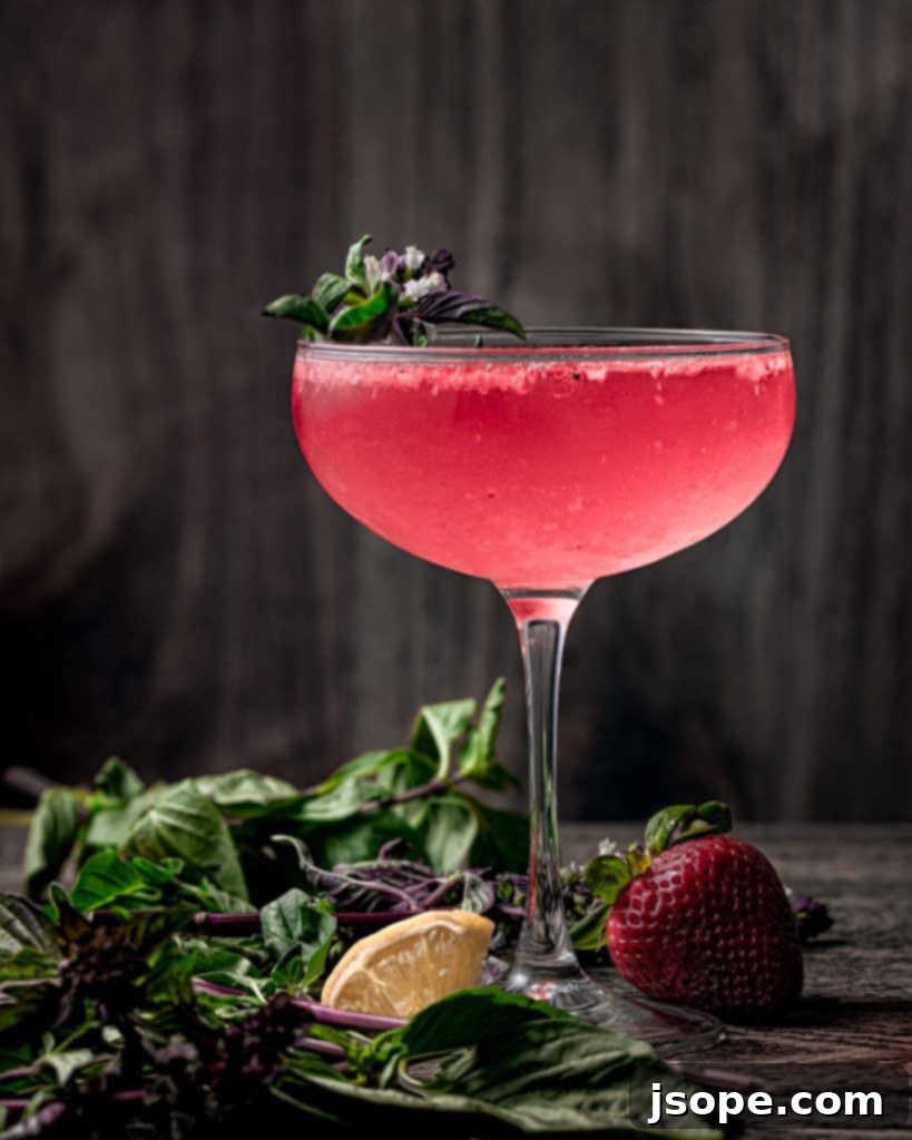 Chilled Strawberry Basil Martini