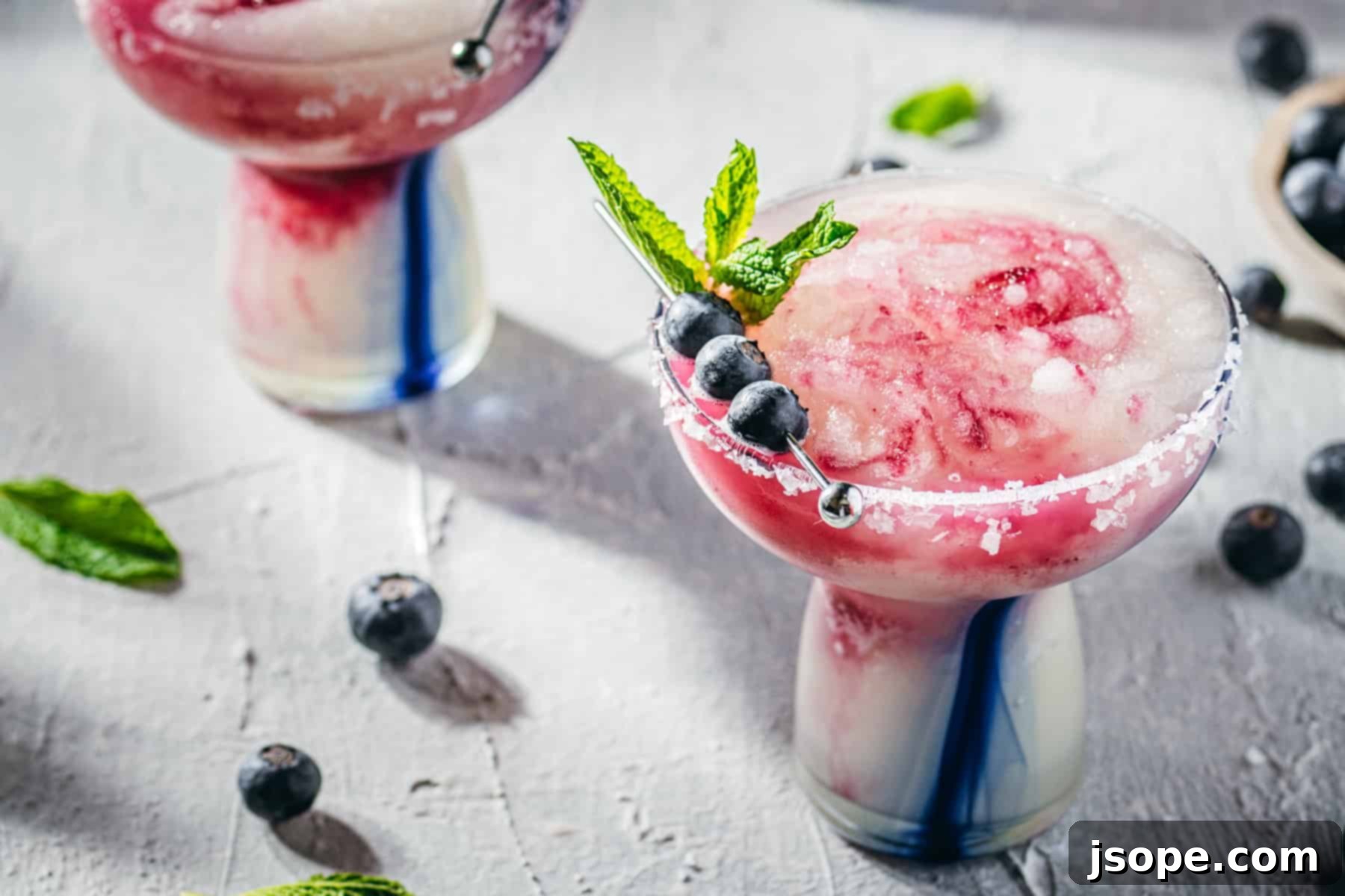 Blueberry Ginger Mint Frozen Margaritas