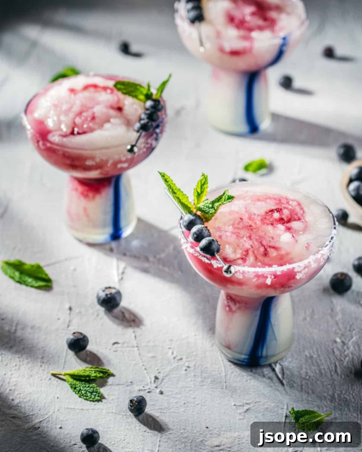 Blueberry Ginger Mint Frozen Margaritas