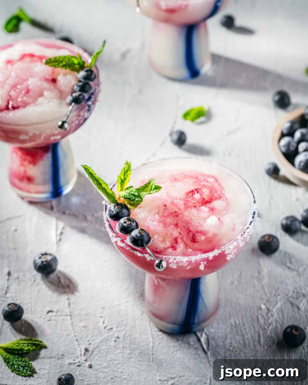 Blueberry Ginger Mint Frozen Margaritas