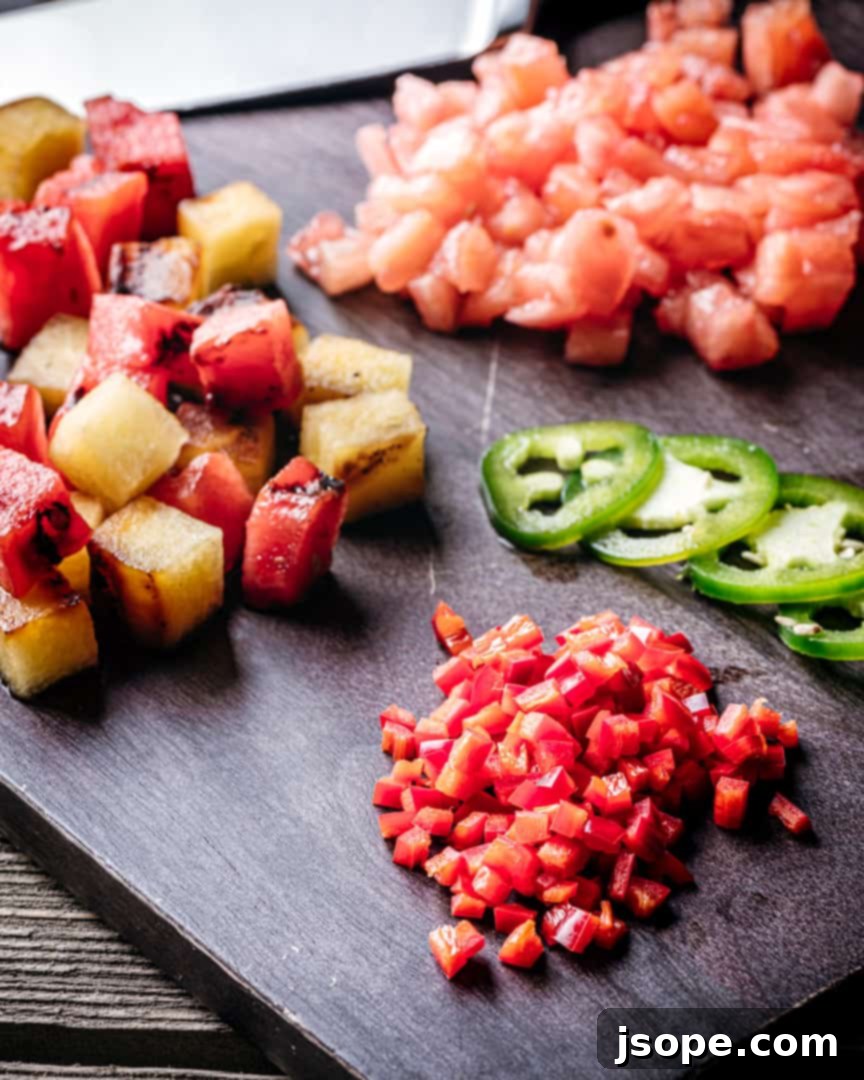 Fiery Grilled Watermelon Medley 4 Diced watermelon salad