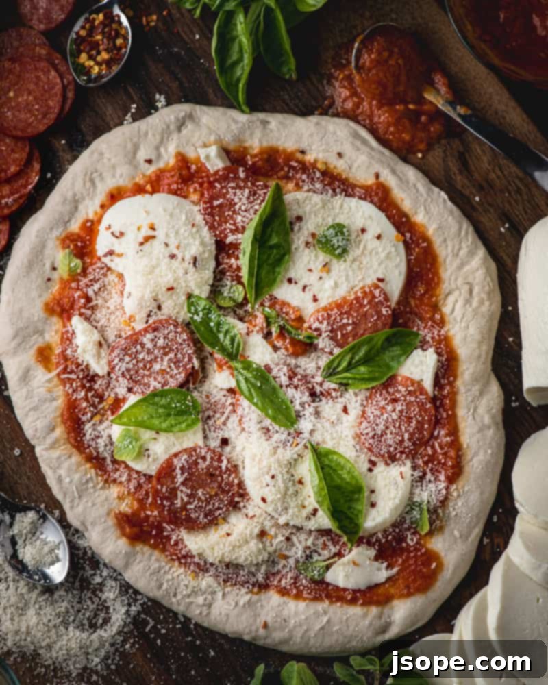 Homemade pizza sauce simmering to perfection, inviting aromas of Italy into your kitchen.