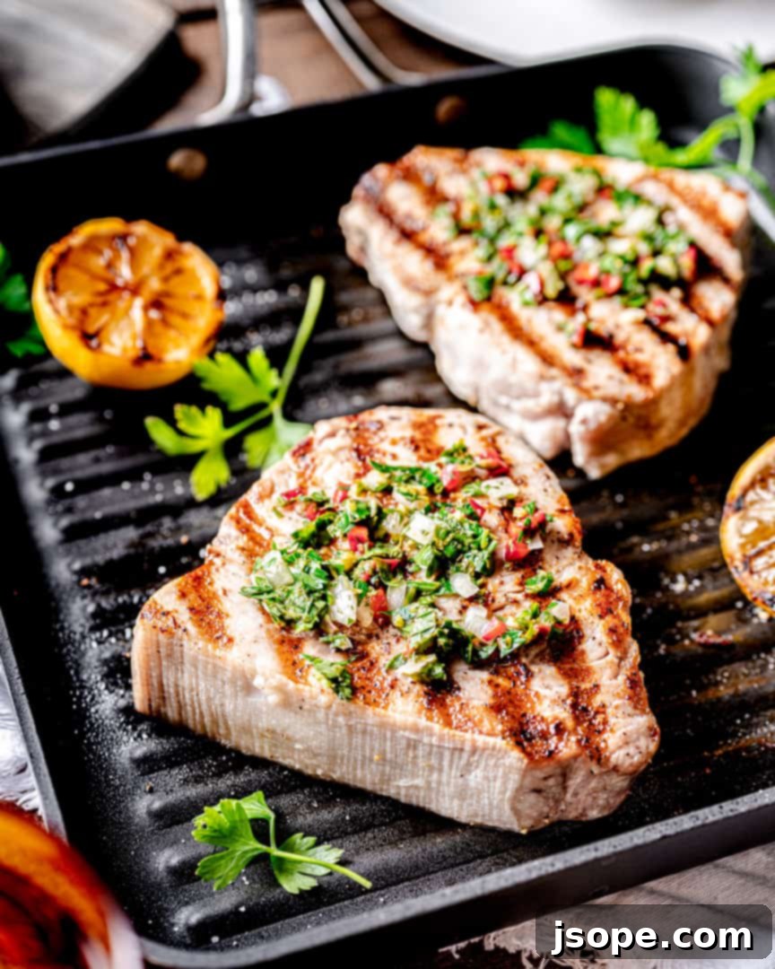 Summer Gremolata on Swordfish adds a ton of flavor