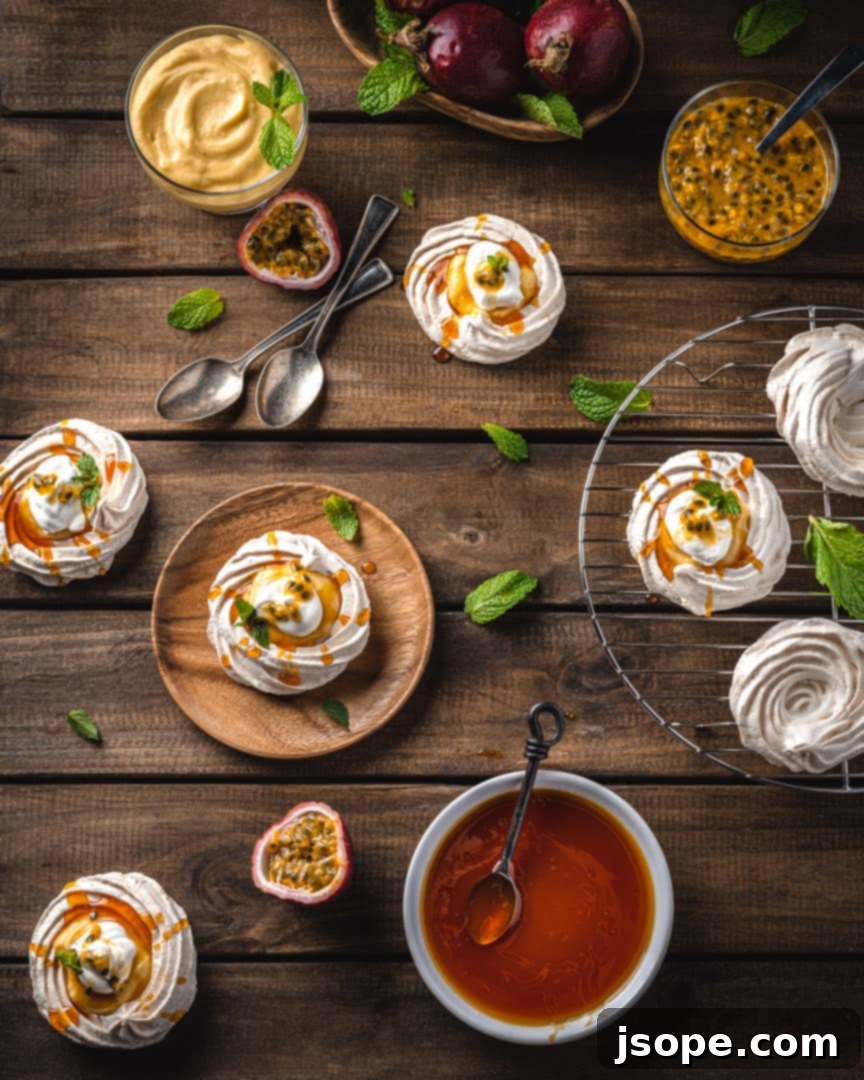 Passion Fruit Mini Pavlovas