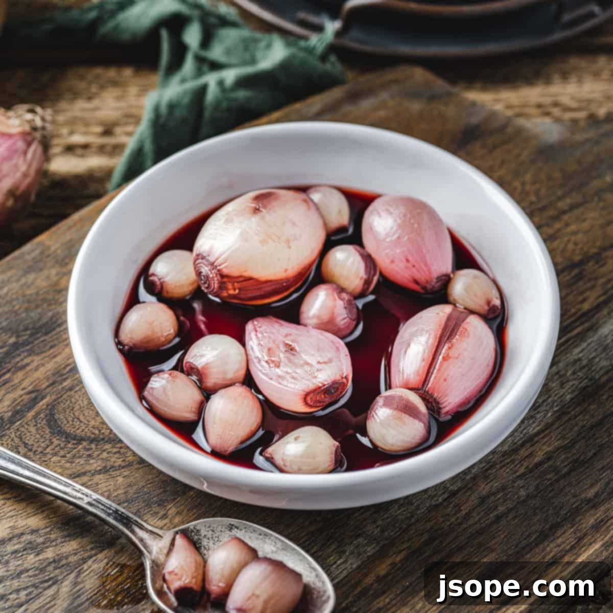 Wine Poached Shallots and Onions