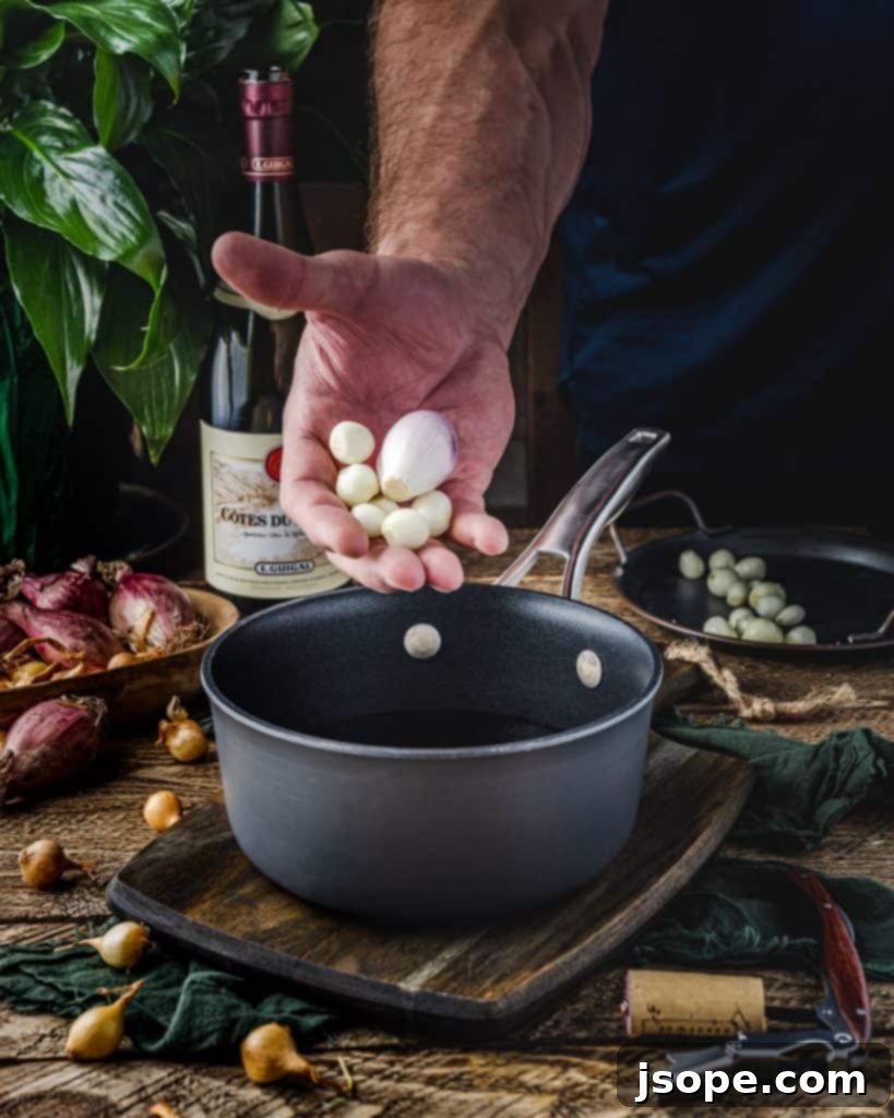 Wine Poached Shallots and Onions with Calphalon Sauce Pans