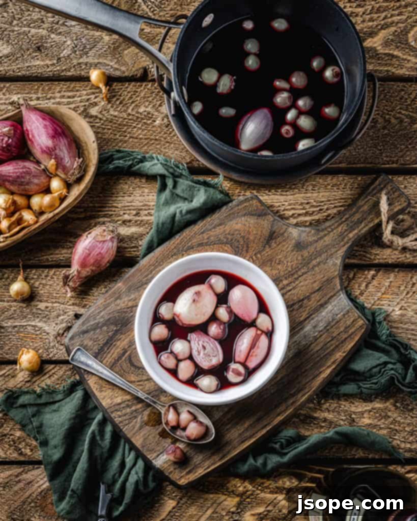 Wine Poached Shallots and Onions
