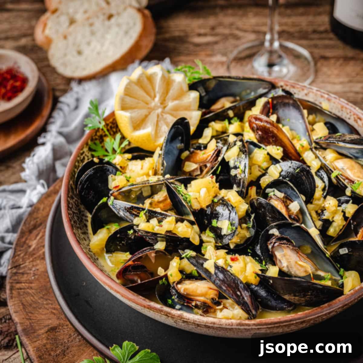 Golden Saffron Mussels with Fennel Wine Broth 2 Mussels in Fennel Saffron Wine Sauce