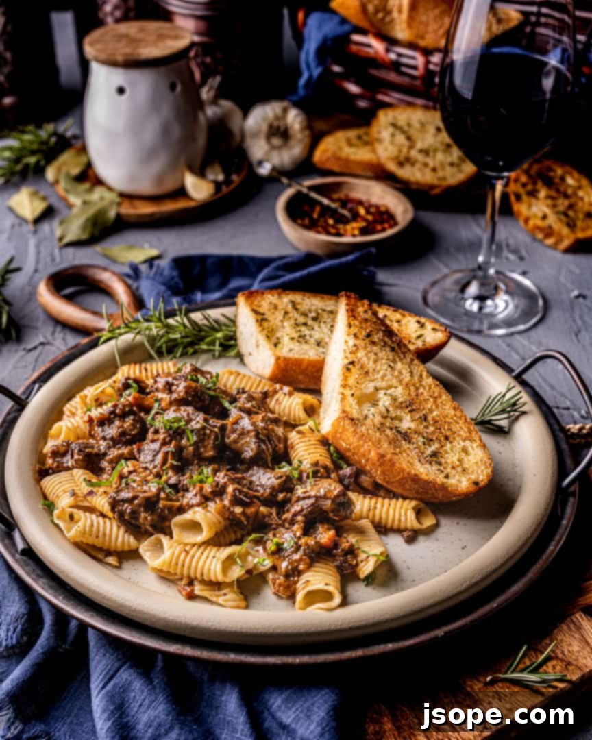 Pork Ragù with Shiitake Mushrooms served over artisanal pasta