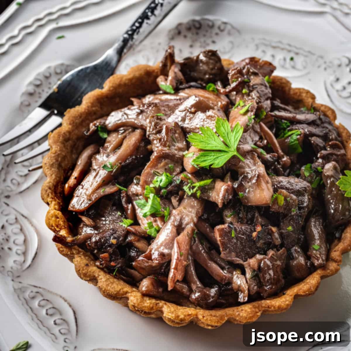 Mushroom Shallot and Mascarpone Tartlets