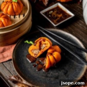 Pumpkin Shaped Pork Steamed Buns (Bao)