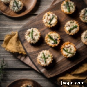 Asparagus and Mushroom Cheese Soufflé Bites