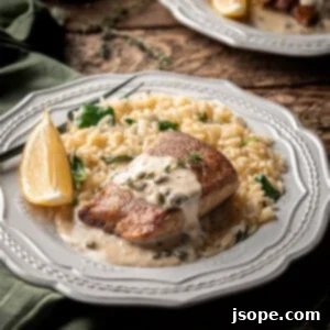 Yellowtail with Lemon Caper Cream Sauce