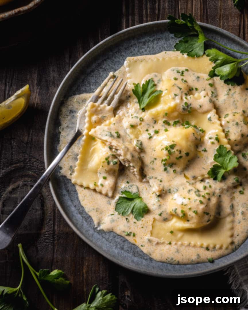 Lobster Ravioli with Lemon Cream Sauce