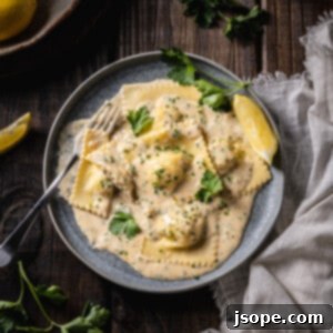 Lobster Ravioli with Lemon Cream Sauce