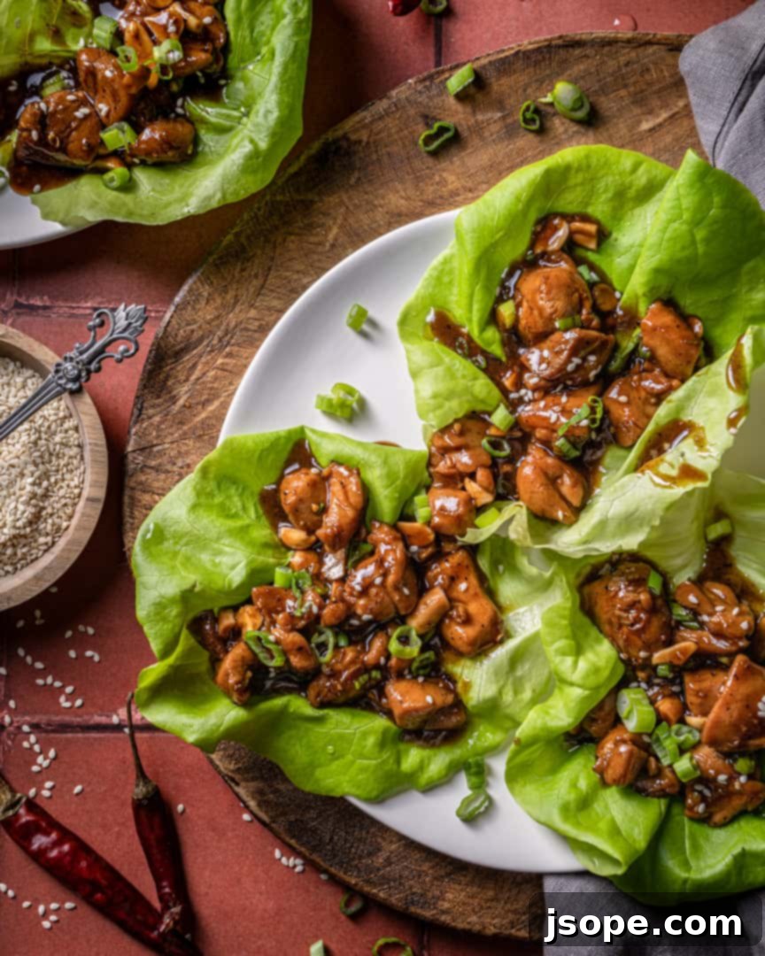 Kung Pao Chicken Lettuce Wraps