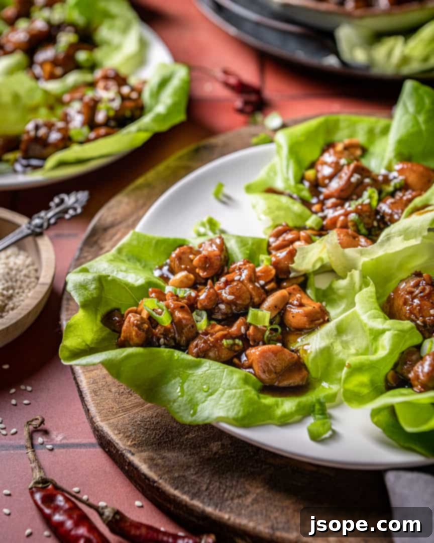 Kung Pao Chicken Lettuce Wraps