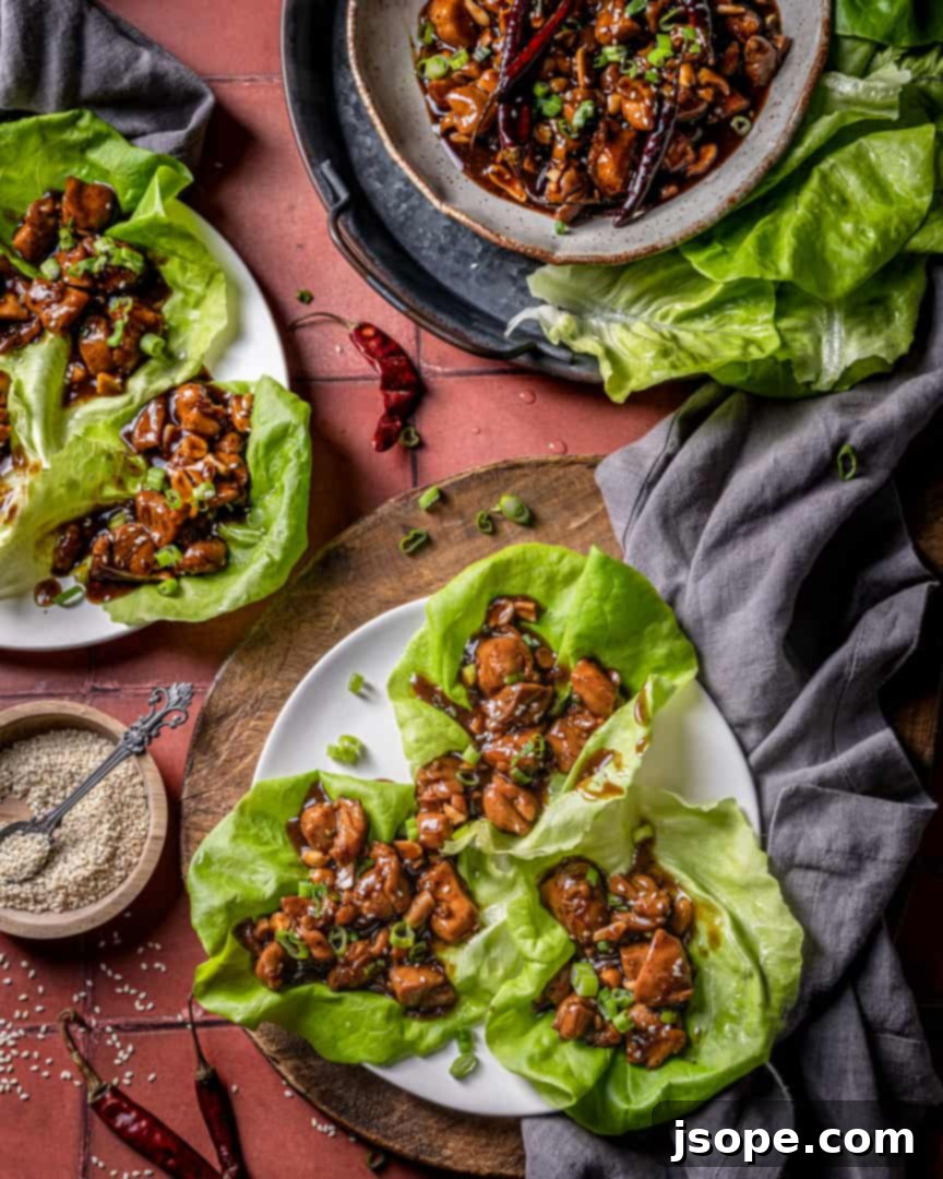 Kung Pao Chicken Lettuce Wraps