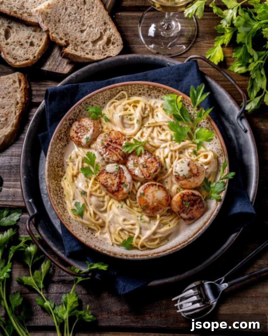 Seared Scallop Pasta with Vanilla Grapefruit Cream Sauce