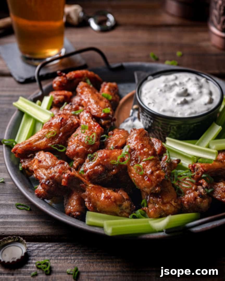 Whiskey-Kissed Baked Wings 4 Platter of Baked Whiskey Glazed Hot Wings