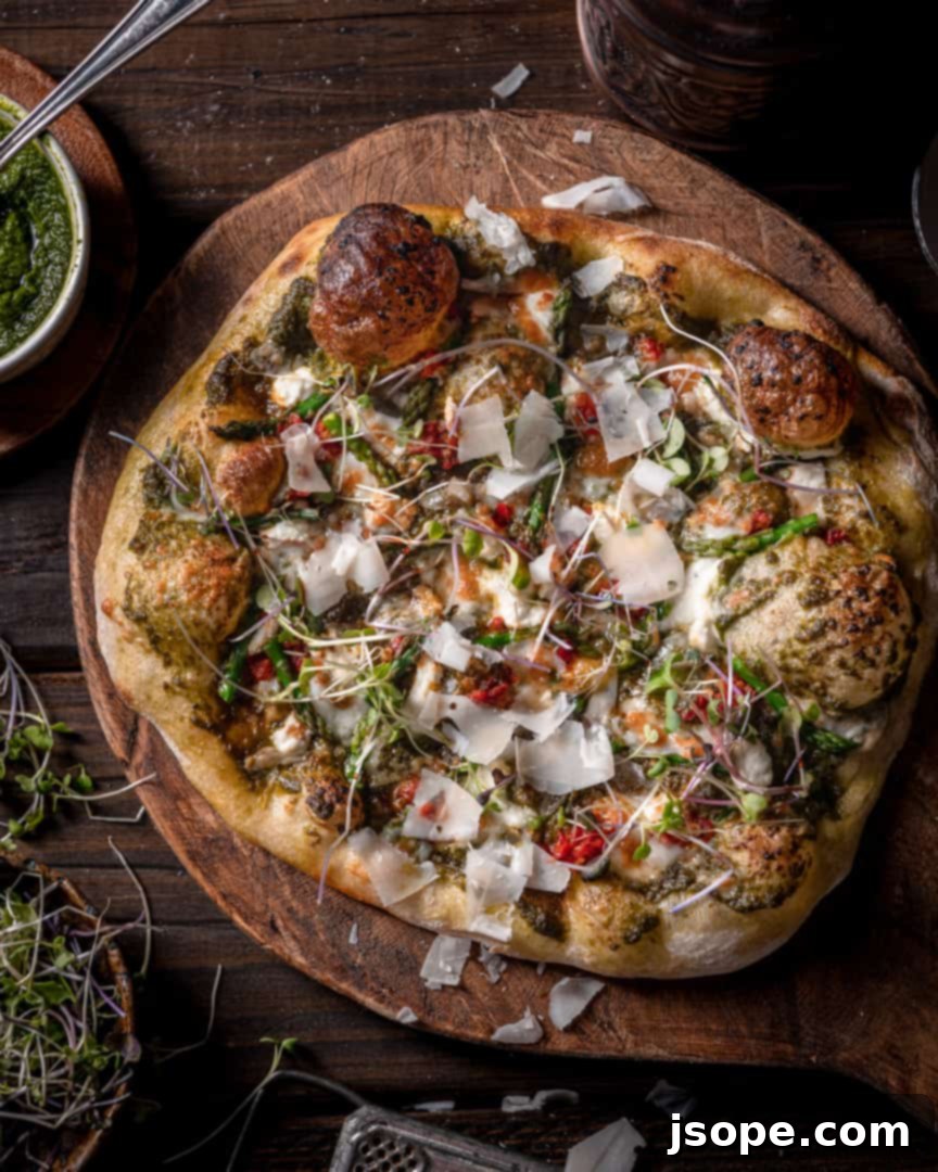 Goat Cheese Pesto and Asparagus Pizza