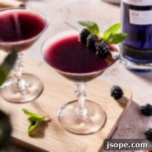 Blackberry Mint Gin Bliss 5 Muddled Blackberry and Mint Gin Cocktail