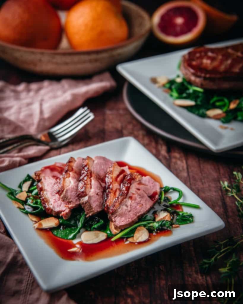 Blood Orange and Thyme Glazed Duck Breast