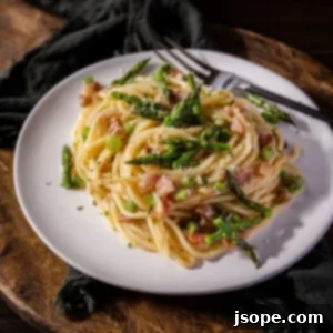 Spaghetti Carbonara with Asparagus
