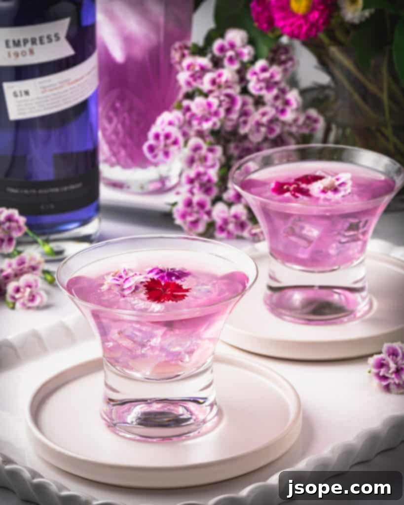 The Empress Maid of Honor cocktail, beautifully garnished